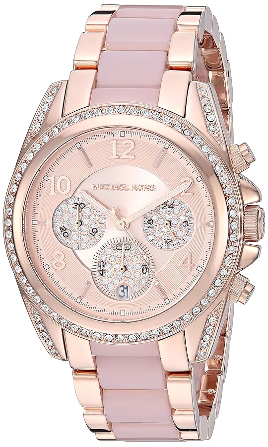 MICHAEL KORS ローズゴールド クロノグラフ腕時計 61D1Tm6PpJL.jpg